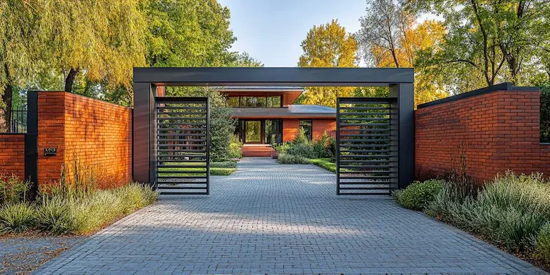 Moderne Gartengestaltung mit Zäunen aus Polen